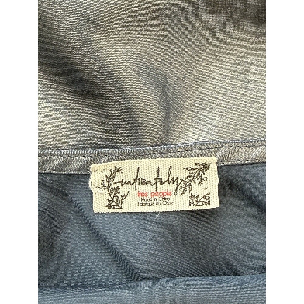 Intimately Free‎ People Dress Drop Everything Slip Dress Large Silver Metallic - Picture 4 of 8